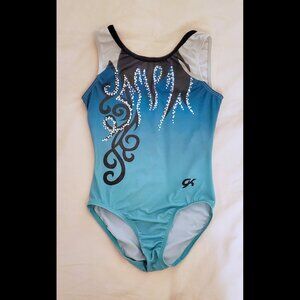 GK Elite Teal Flame Gymnastics Leotard - Child's Large